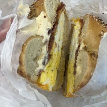 Bruegger's Bagels - Sriracha honey double eggs breakfast sandwich - Bagels Near Me - Tampa, Florida Bruegger's Bagels - Sriracha honey double eggs breakfast sandwich - Bagels Near Me - Tampa, Florida