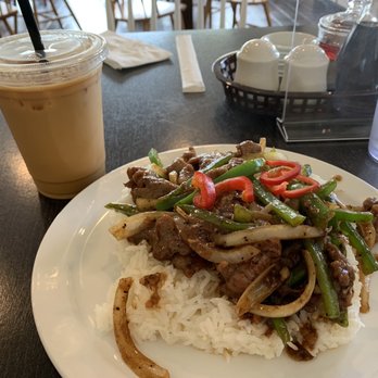 Sandy's Cafe - Hong Kong style's milk tea and black pepper beef with rice - Cantonese Near Me - Honolulu, Hawaii Sandy's Cafe - Hong Kong style's milk tea and black pepper beef with rice - Cantonese Near Me - Honolulu, Hawaii