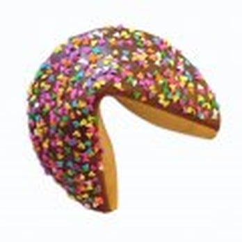 Chocolate Fortunes - giant fortune cookie decorated with sprinkles - Chocolatiers & Shops Near Me - North Hollywood, California Chocolate Fortunes - giant fortune cookie decorated with sprinkles - Chocolatiers & Shops Near Me - North Hollywood, California