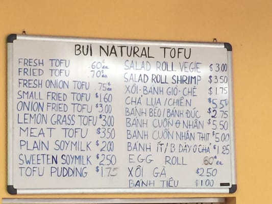 Menu photo 2 Bui Natural Tofu Portland, OR