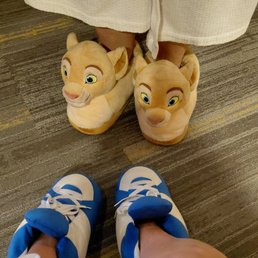 Adorable character slippers to go over the socks they give you! Adorable character slippers to go over the socks they give you!