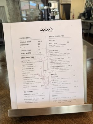 Menu photo 2 Baba's Coffee Corner Orange, CA