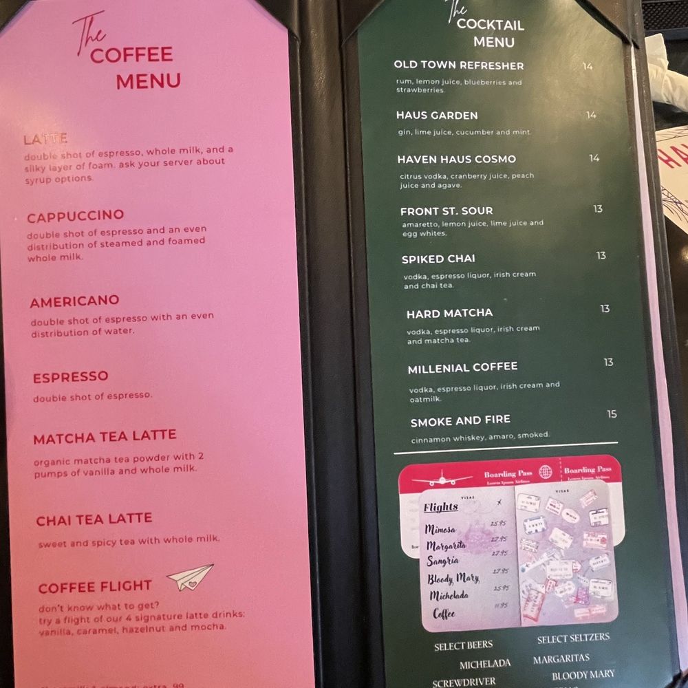 Haven Haus Cafe - Coffee and cocktail menu - Breakfast & Brunch Near Me - Temecula, California Haven Haus Cafe - Coffee and cocktail menu - Breakfast & Brunch Near Me - Temecula, California