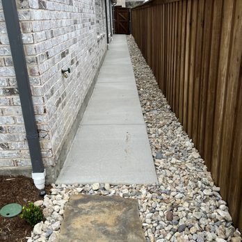 Pristine Landscaping and Lighting. - Concrete paths and stone for good drainage - Landscaping Near Me