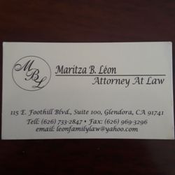 Law Offices of Maritza B Leon - Business Card