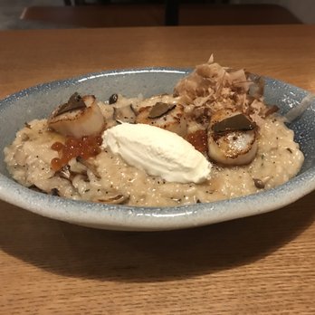 Yugo Restaurant - Scallop Risotto - w/ mushrooms and black truffle - Japanese Near Me - Vancouver, British Columbia