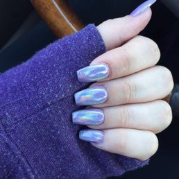 Lilac holographic nails by Kevin! Absolutely obsessed!
