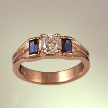 Gary Dawson Designs - Diamond and Sapphire in Rose Gold - Jewelry Near Me - Eugene, Oregon Gary Dawson Designs - Diamond and Sapphire in Rose Gold - Jewelry Near Me - Eugene, Oregon