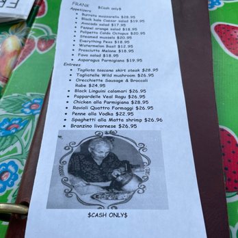 Frank - Specials menu (8/14/2021) - Italian Near Me - New York, New York