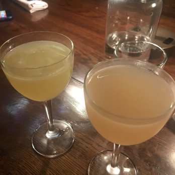 Multnomah Whiskey Library - Bartenders creation on the left and a Hemingway daiquiri on the right - Lounges Near Me - Portland, Oregon