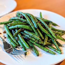 Chef Chen's Famous Sichuan Blistered Green Beans, Yunnan Fermented Olives, Salted Plum, Mushroom Paste (vg