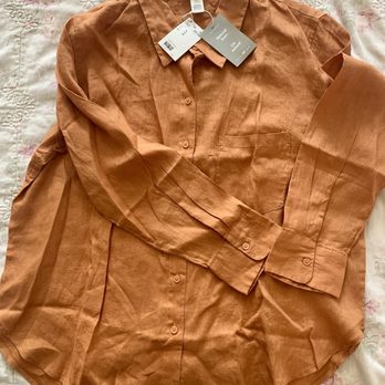 H&M - Orange natural linen shirt $39.99 - Women's Clothing Near Me - Chandler, Arizona