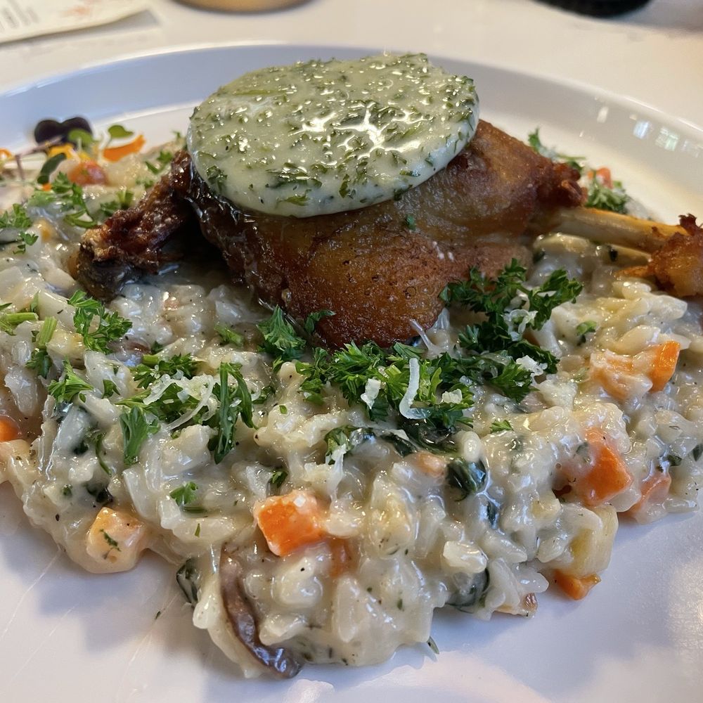 The Monroe - Duck confit with mushroom risotto... fantastic! - Desserts Near Me - Tallahassee, Florida The Monroe - Duck confit with mushroom risotto... fantastic! - Desserts Near Me - Tallahassee, Florida