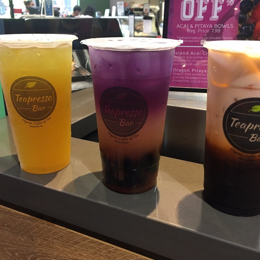 Teapresso Bar - Mango Green Tea 2/5, Waikiki Sunset Lemonade 1/5, Thai Milk Tea 5/5 - Acai Bowls Near Me - Waikoloa, Hawaii Teapresso Bar - Mango Green Tea 2/5, Waikiki Sunset Lemonade 1/5, Thai Milk Tea 5/5 - Acai Bowls Near Me - Waikoloa, Hawaii