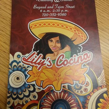 Lily's Cocina - Front of Menu - Food Trucks Near Me - Denver, Colorado