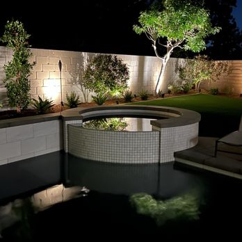 Dreamscapes by MGR - Evening view of spa - Pool & Hot Tub Service Near Me - Costa Mesa, California