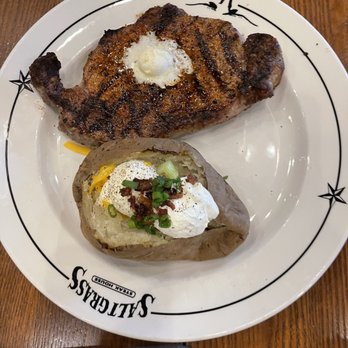 Saltgrass Steak House - Ribeye with Baked Potatoes - Steakhouses Near Me - Tulsa, Oklahoma Saltgrass Steak House - Ribeye with Baked Potatoes - Steakhouses Near Me - Tulsa, Oklahoma