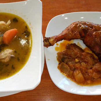 The Factory - Chicken Soup, Super Flavorful Baked Leg Quarter and Super Flavorful Eggplant Stew. - Lounges Near Me - Jersey City, New Jersey The Factory - Chicken Soup, Super Flavorful Baked Leg Quarter and Super Flavorful Eggplant Stew. - Lounges Near Me - Jersey City, New Jersey