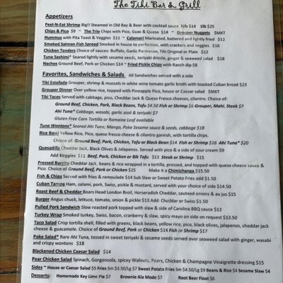 Menu photo 3 The Tiki Bar Gulfport, FL