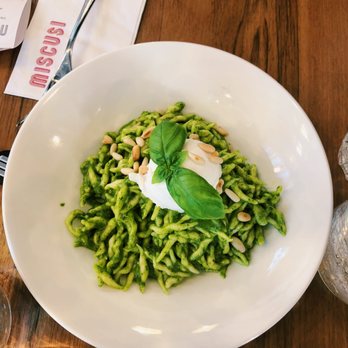 miscusi | pasta fresca - Milano Centrale - trofie w pesto, buffallo mozzarella and pine nuts - Italian Near Me - Milan, Michigan miscusi | pasta fresca - Milano Centrale - trofie w pesto, buffallo mozzarella and pine nuts - Italian Near Me - Milan, Michigan