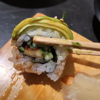 Manpuku - Caterpillar Roll with teency tiny piece of unagi. - Japanese Near Me - Berkeley, California