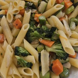 Gluten free penne Primavera. Happy Easter!
