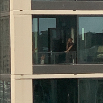 The Dagny Midtown - Female resident in 2619 (left of picture) "hiding" behind support column with her toddler present while smoking marijuana. - Apartments Near Me - Atlanta, Georgia The Dagny Midtown - Female resident in 2619 (left of picture) "hiding" behind support column with her toddler present while smoking marijuana. - Apartments Near Me - Atlanta, Georgia