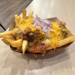 Sylvester's Burgers - The $5.50 chili fries were small, chili good. But, I could skip next time--frozen fries!