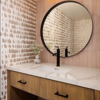 CxS Designs - Fun wallpaper in Powder Room from Schumacher. - Interior Design Near Me - Los Angeles, California CxS Designs - Fun wallpaper in Powder Room from Schumacher. - Interior Design Near Me - Los Angeles, California