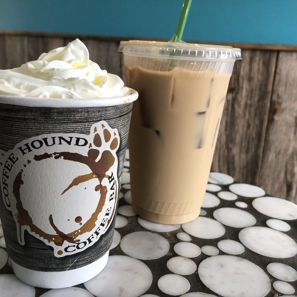 Coffee Hound - Mocha and iced maple leaf latte - Coffee & Tea Near Me - Bar Harbor, Maine