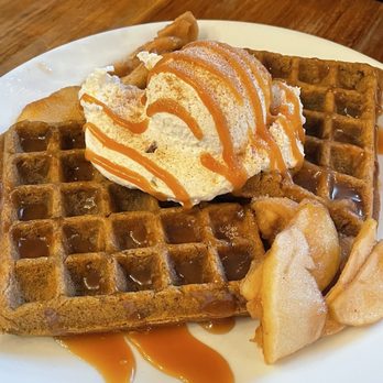 Lucky's Cafe - Waffles: gingerbread waffles with roasted apples - Coffee & Tea Near Me - Cleveland, Ohio Lucky's Cafe - Waffles: gingerbread waffles with roasted apples - Coffee & Tea Near Me - Cleveland, Ohio