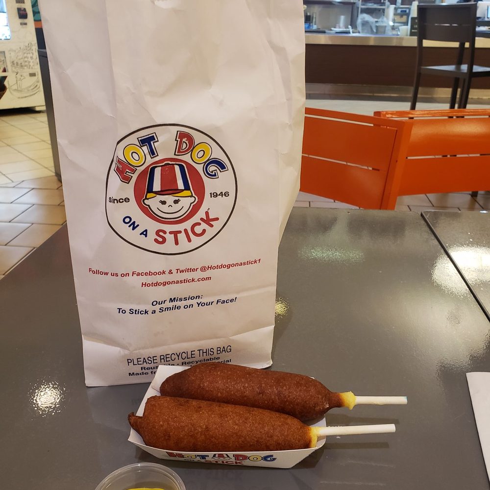 Hot Dog on a Stick - 2 beef cornrows. Delicious - Hot Dogs Near Me - Montebello, California Hot Dog on a Stick - 2 beef cornrows. Delicious - Hot Dogs Near Me - Montebello, California