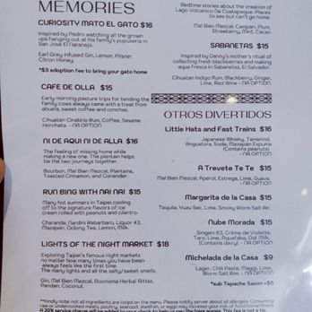 Providencia - Drink menu - Bars Near Me - Washington, DC, District of Columbia