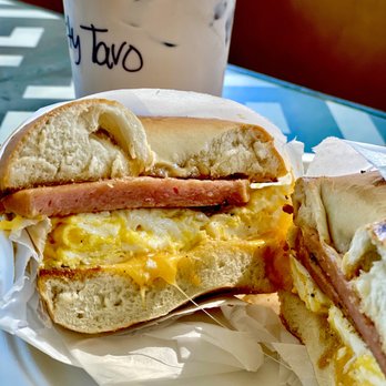 Labyrinth - Spam, Egg & Cheese on plain bagel - Bagels Near Me - McAllen, Texas Labyrinth - Spam, Egg & Cheese on plain bagel - Bagels Near Me - McAllen, Texas