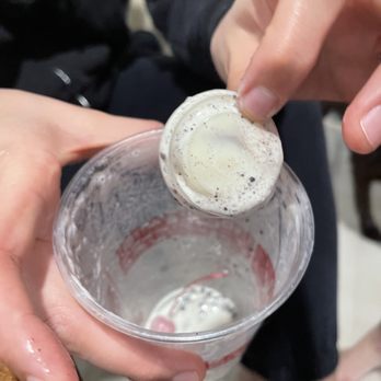 Jack in the Box - Found this hard piece of plastic in my Oreo milkshake... jack in the box this is a huge disappointment - Fast Food Near Me - Escondido, California