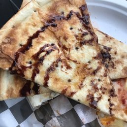 Dessert pizza, crust from Walmart with butter and sugar and Hershey's chocolate on it. Dessert pizza, crust from Walmart with butter and sugar and Hershey's chocolate on it.