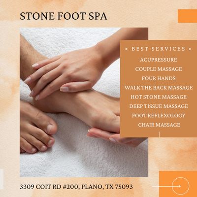 Stone Foot Spa, 4013 W Parker Rd, Ste 200, Plano, TX 75093, US