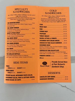 Menu photo 2 Poor Richard's Sandwich Shop Manteo, NC