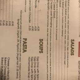 Interesting soup choices for an Italian restaurant (yes, I know what Stracciatella is but egg drop is widely synonymous with Asian cuisine). Interesting soup choices for an Italian restaurant (yes, I know what Stracciatella is but egg drop is widely synonymous with Asian cuisine).