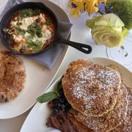Egg Shakshuka and the Orange Ricotta Pancakes