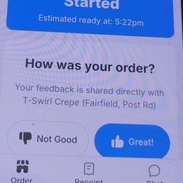 They keep you updated on your order via your phone They keep you updated on your order via your phone