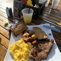 Bamboo Beach Tiki Bar & Cafe - Steak and egg breakfast platter