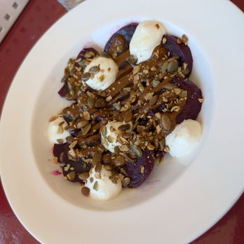Dear Donna - Roast beet with pumpkin seeds & whipped ricotta - Breakfast & Brunch Near Me - Kansas City, Missouri Dear Donna - Roast beet with pumpkin seeds & whipped ricotta - Breakfast & Brunch Near Me - Kansas City, Missouri