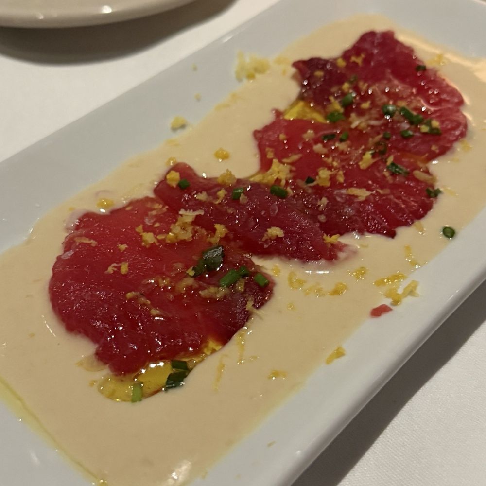Barcelona Wine Bar - TUNA CRUDO - Ajo Blanco, Lemon Zest - Tapas/Small Plates Near Me - Delray Beach, Florida