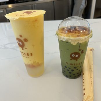 7 Miles Tea Lab - 7'S MANGO POMELO BRULE MATCHA - Bubble Tea Near Me - Artesia, California