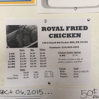 Royal's Fried Chicken - Menu - Chicken Wings Near Me - Cedar Hill, Texas Royal's Fried Chicken - Menu - Chicken Wings Near Me - Cedar Hill, Texas