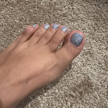 Amy Hair & Nails Spa - Regular nail polish, base layer was a gray, with a top coat with glitter - Hair Salons Near Me - Everett, Washington Amy Hair & Nails Spa - Regular nail polish, base layer was a gray, with a top coat with glitter - Hair Salons Near Me - Everett, Washington