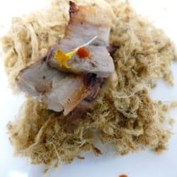 JLR Gastro Club - Pork belly in a pork fu nest with hoisin dipping sauce.