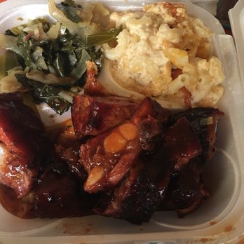 Chef Daddy's - Rib tips with Greens & Mac & Cheese - Soul Food Near Me - Chicago, Illinois