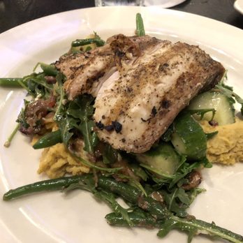 Margaux's Restaurant - Mahi-mahi over green beans, hummus and sun-dried tomatoes - New American Near Me - Raleigh, North Carolina